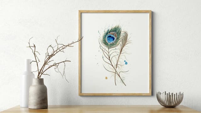 Peacock shown in a room setting
