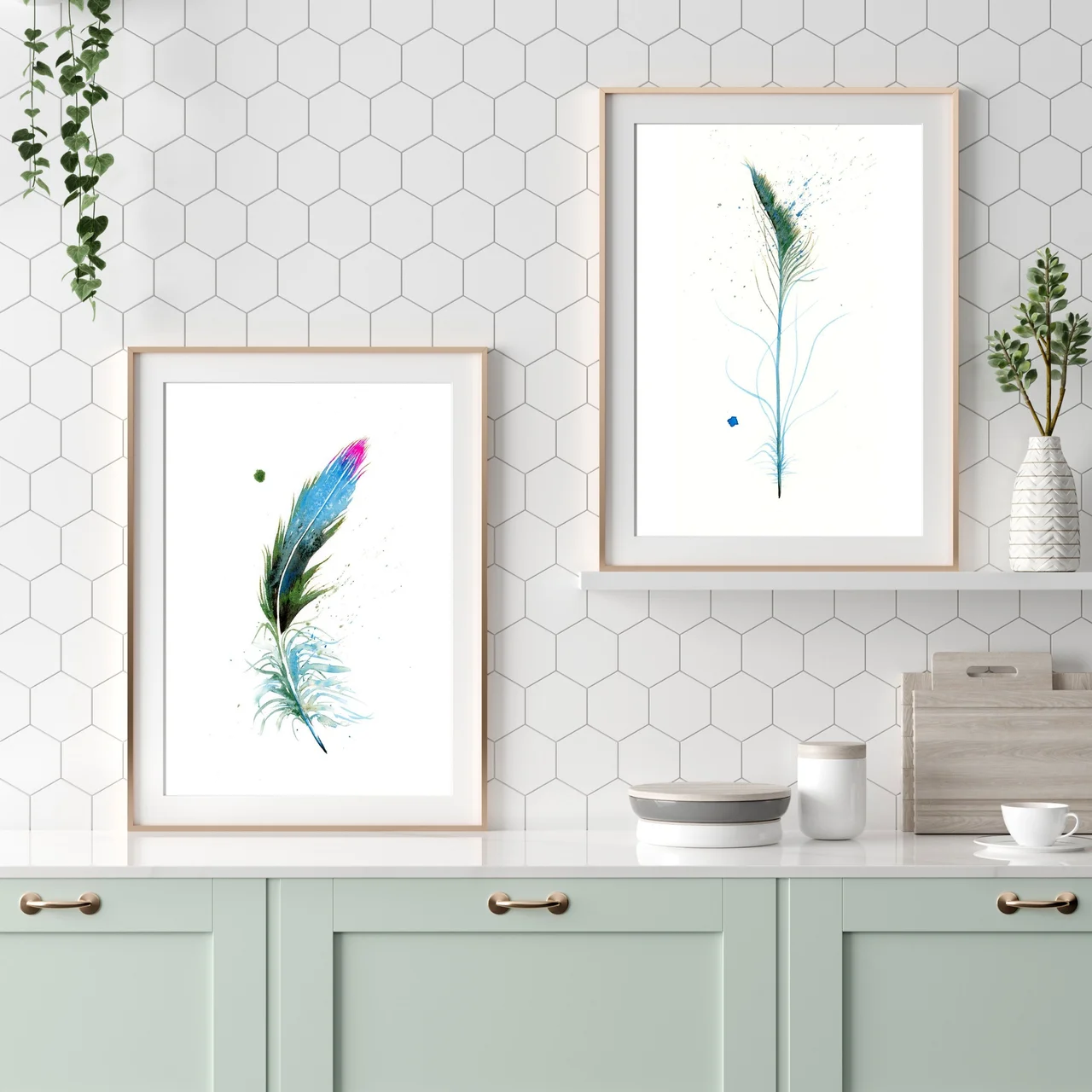 Peacock shown in a room setting