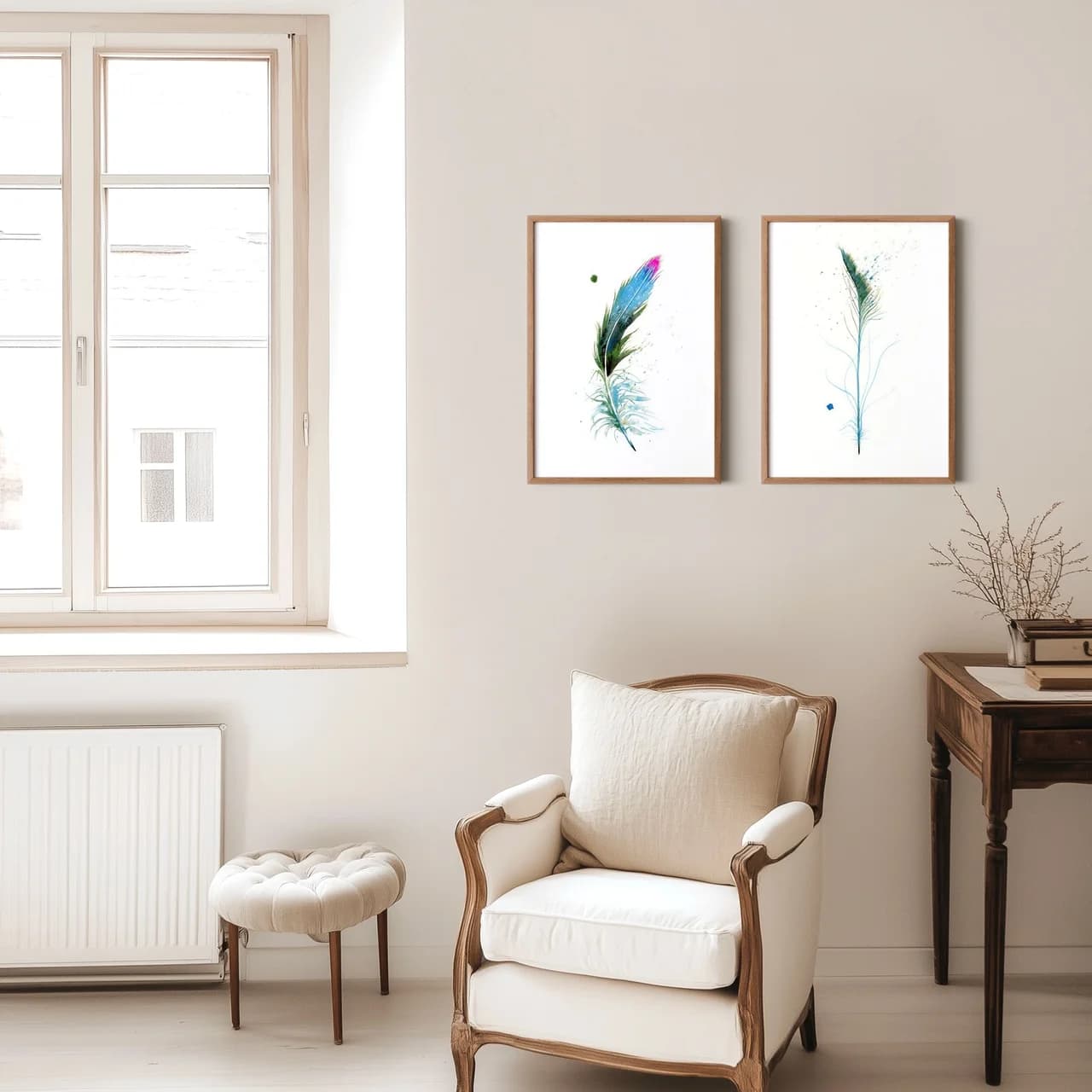 Peacock shown in a room setting