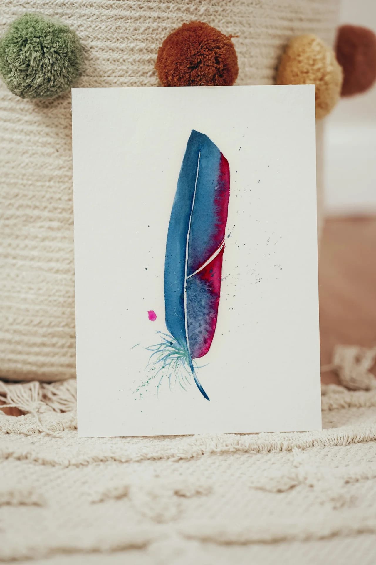 Macaw shown in a room setting