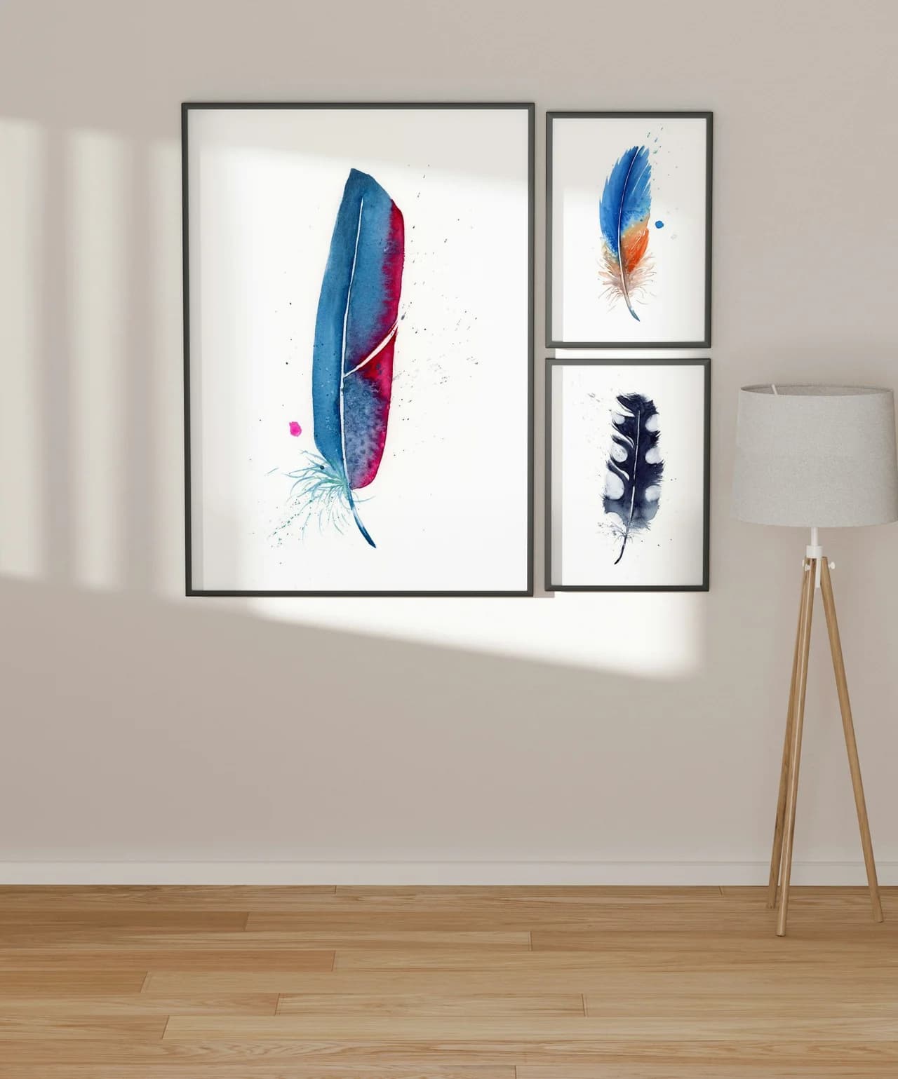 Macaw shown in a room setting