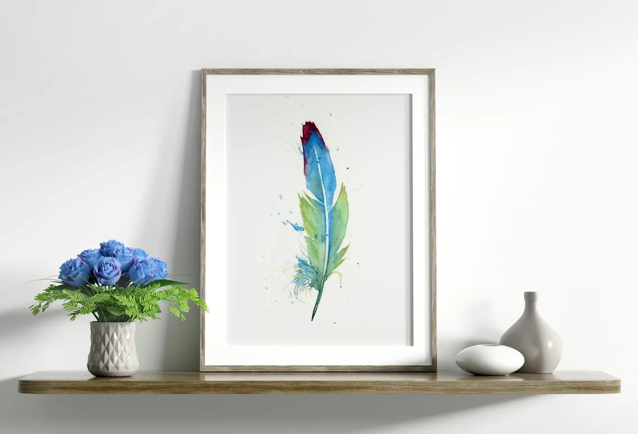 Turaco shown in a room setting