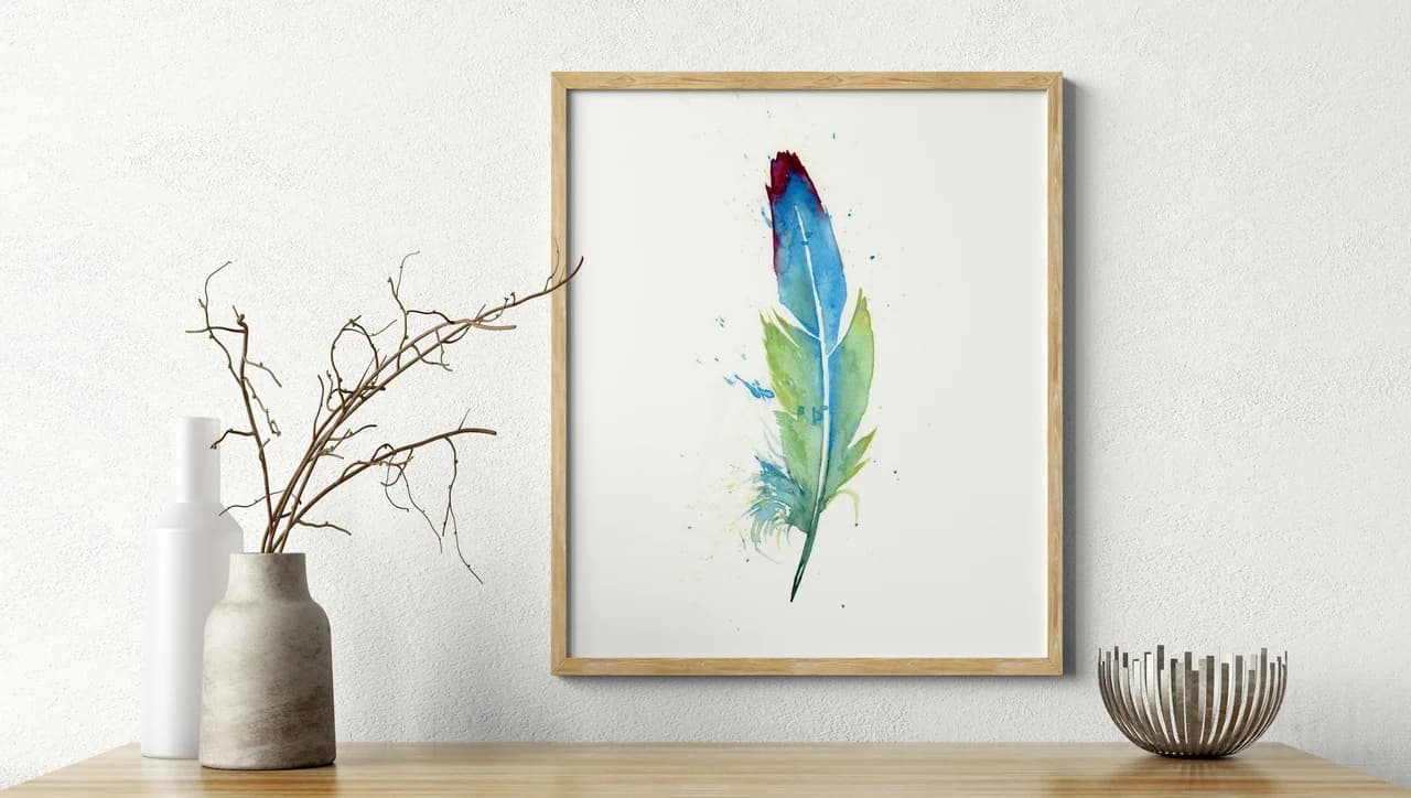 Turaco shown in a room setting