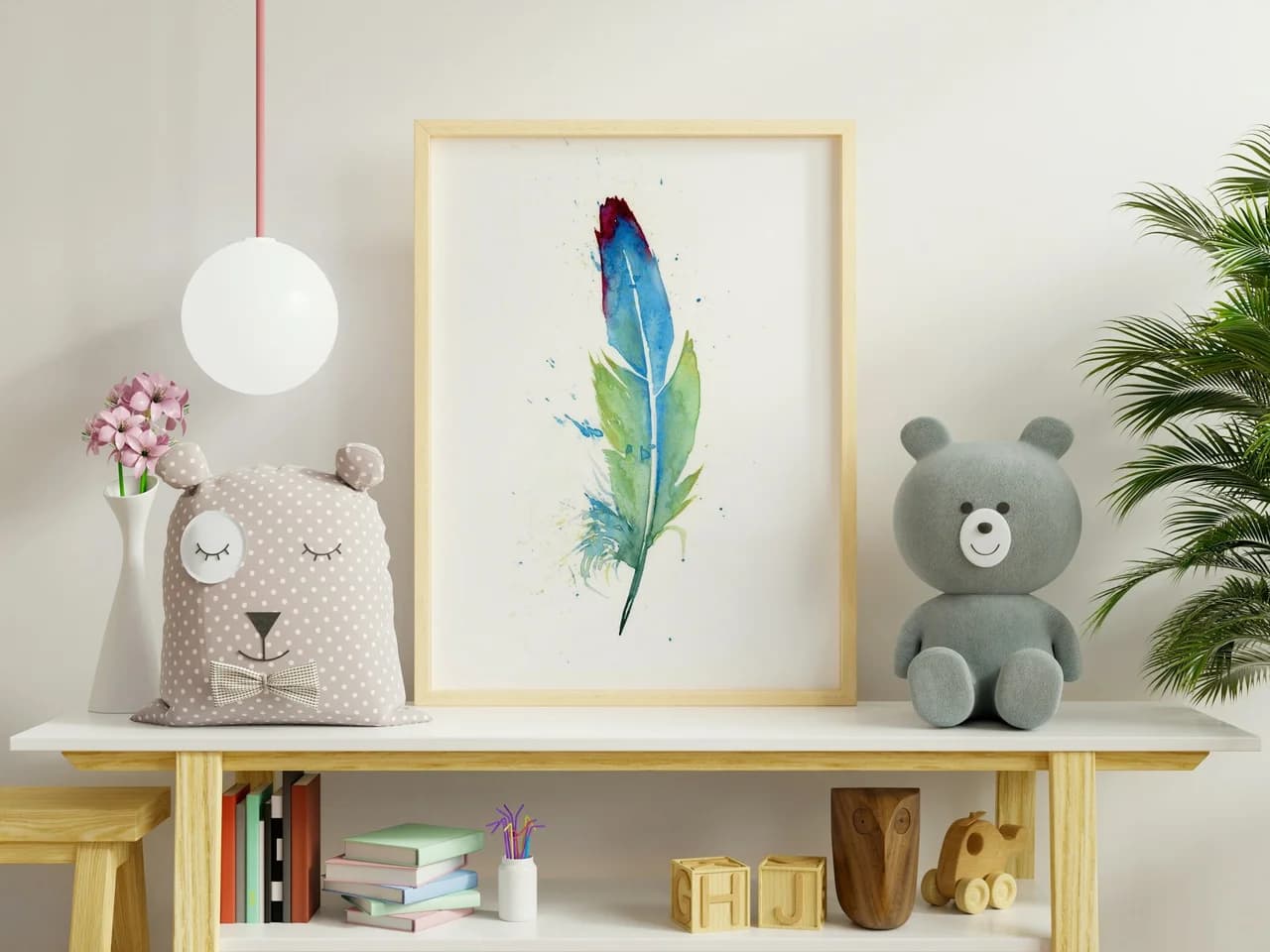 Turaco shown in a room setting