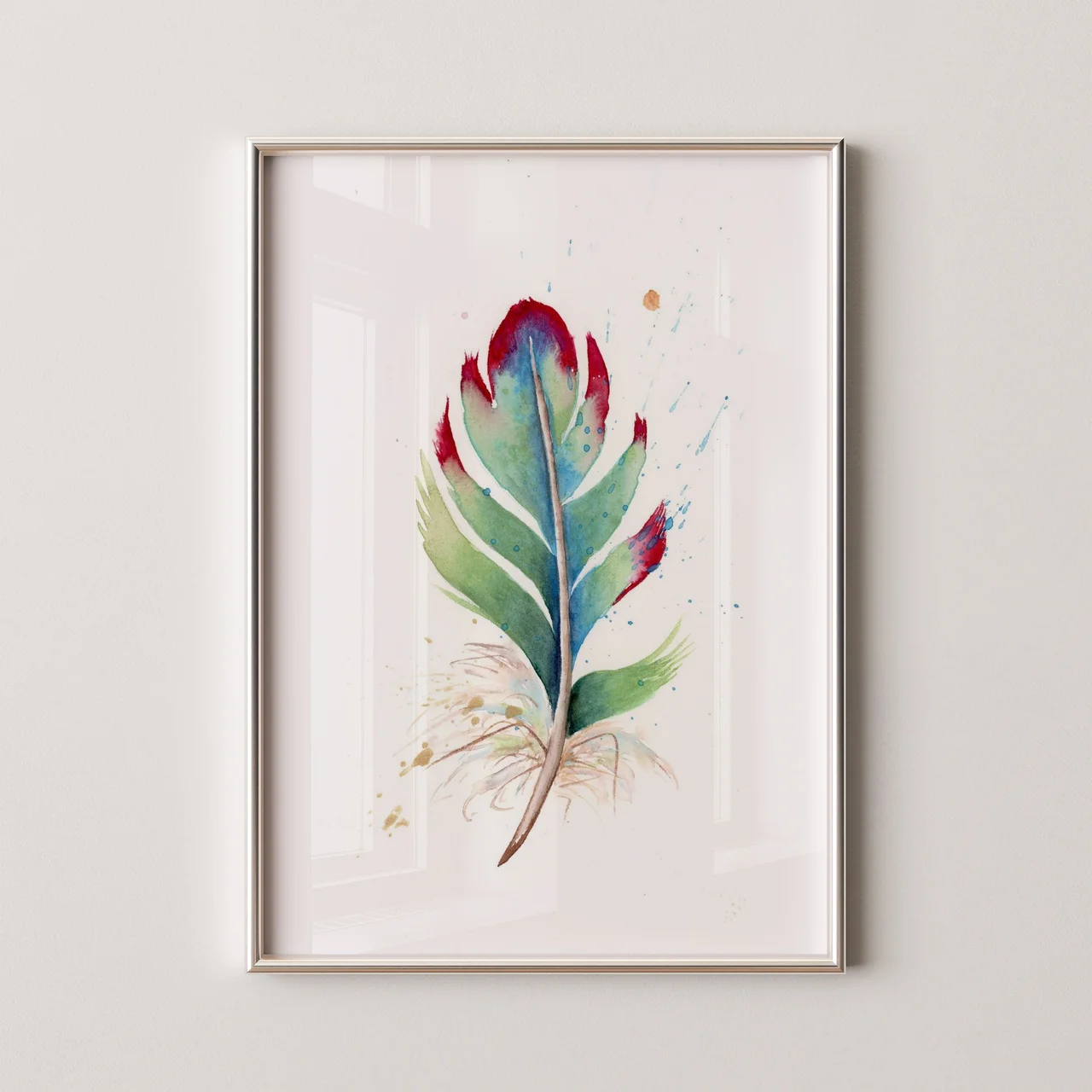 Turaco shown in a room setting