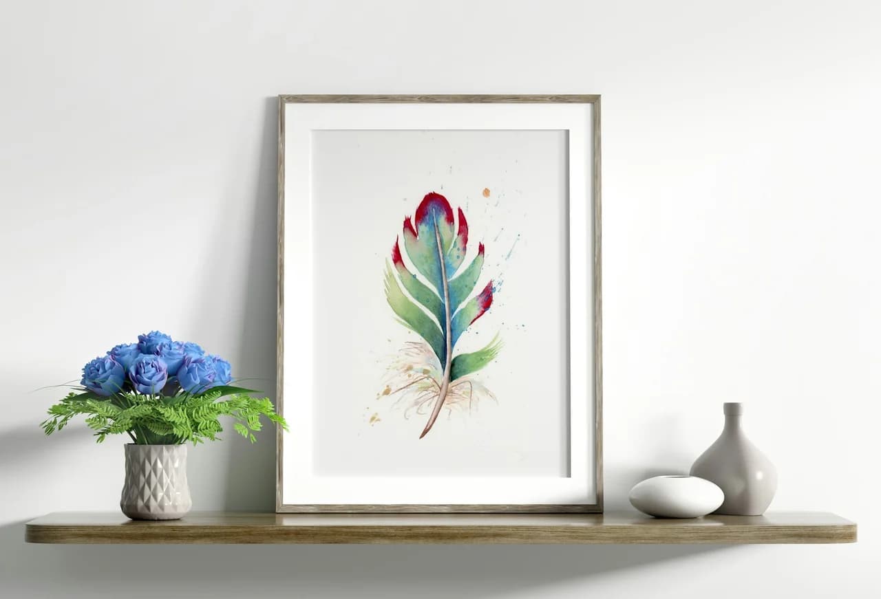 Turaco shown in a room setting