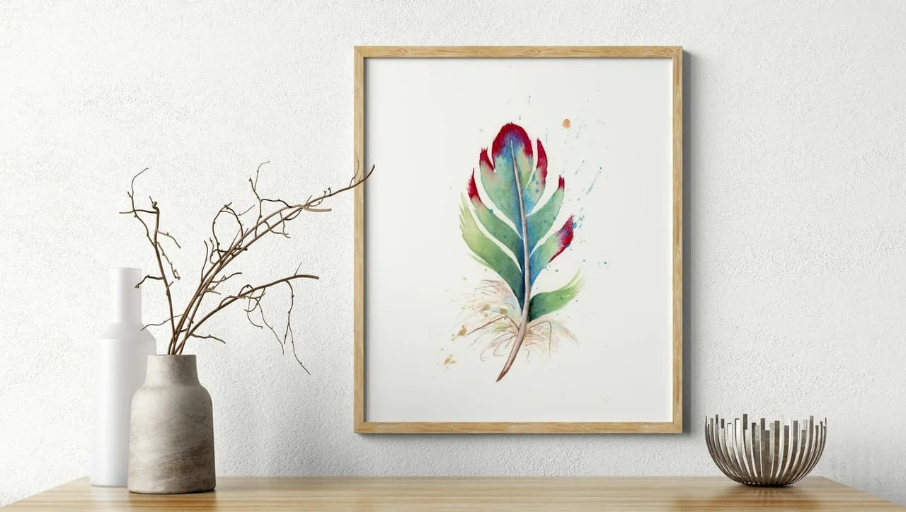 Turaco shown in a room setting