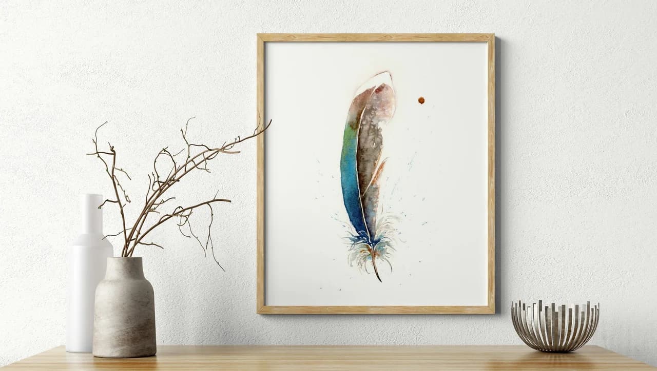 Great Blue Heron shown in a room setting
