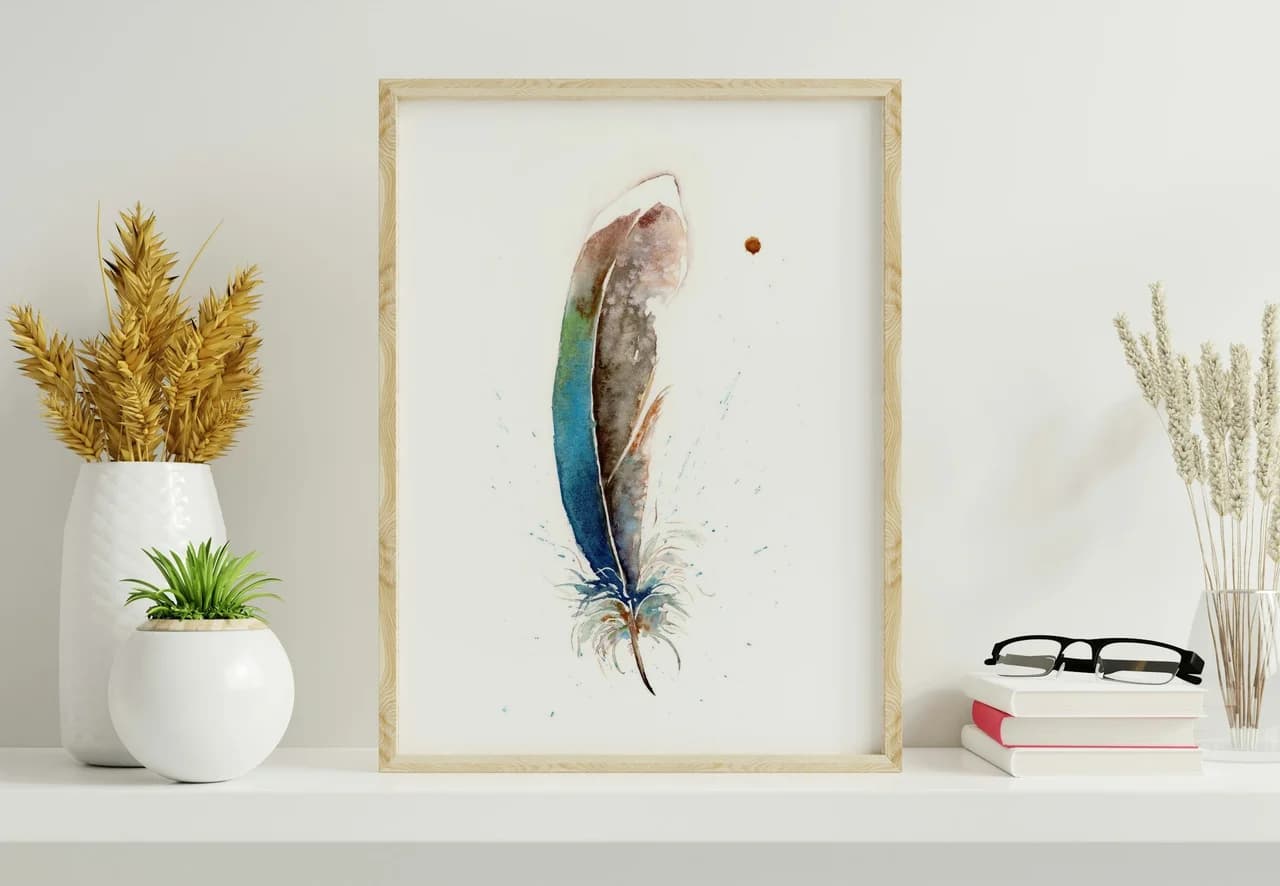 Great Blue Heron shown in a room setting