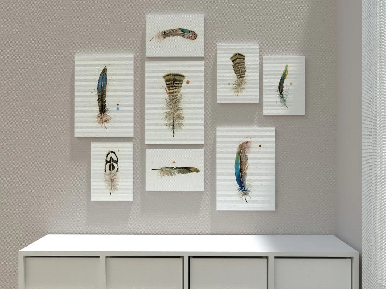 Great Blue Heron shown in a room setting