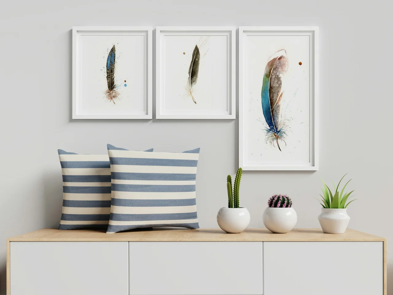 Great Blue Heron shown in a room setting