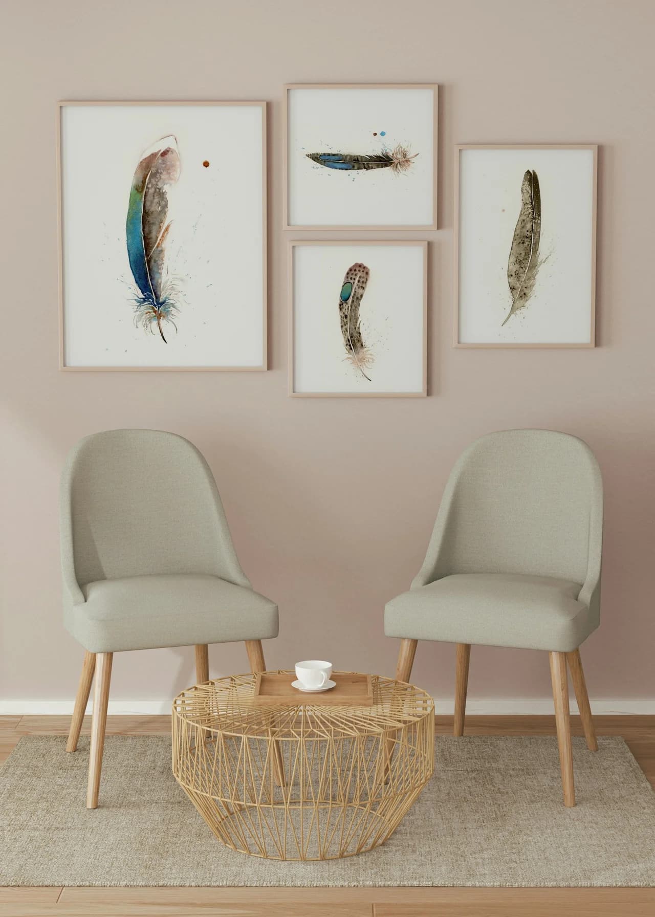 Great Blue Heron shown in a room setting