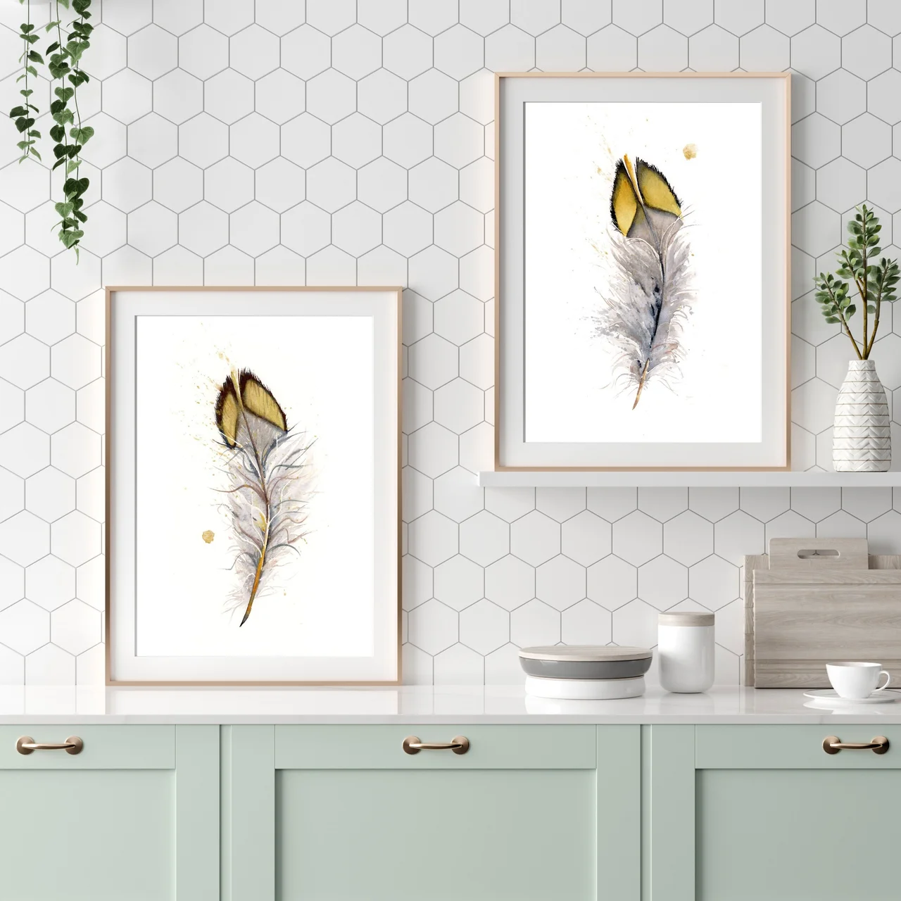 California Quail shown in a room setting