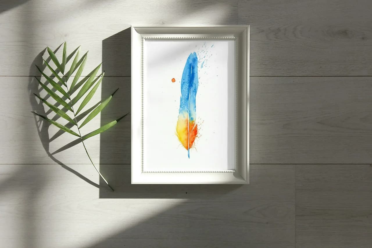 Macaw shown in a room setting