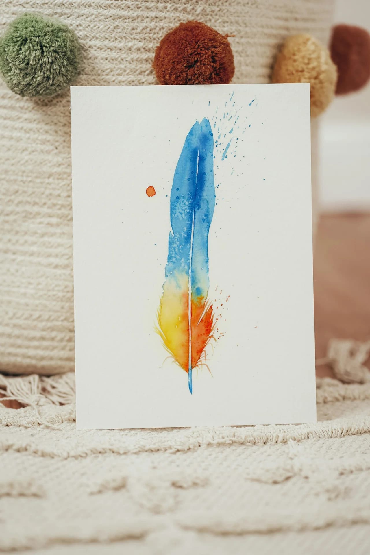 Macaw shown in a room setting