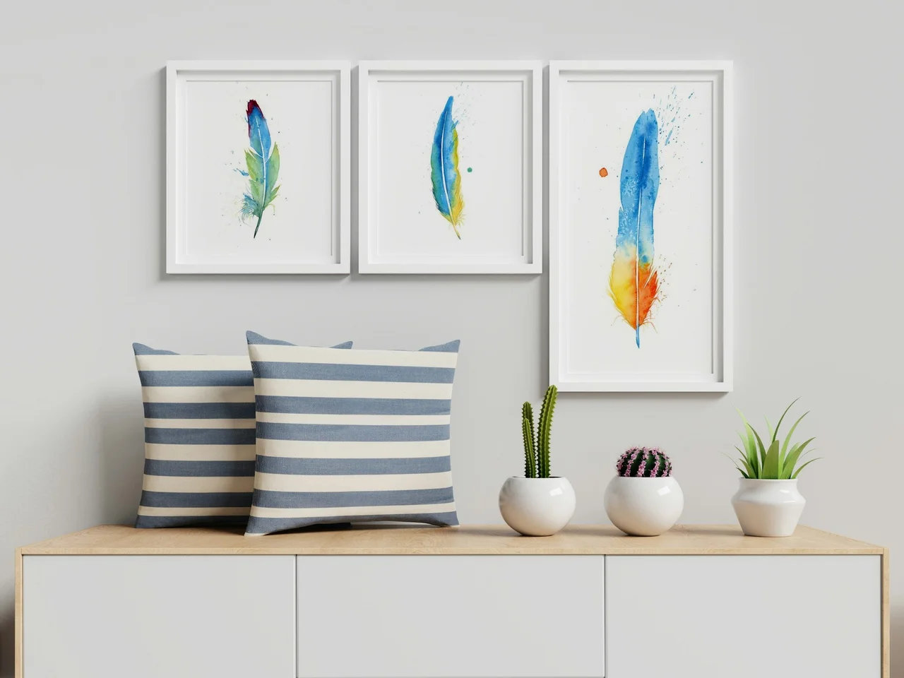 Macaw shown in a room setting