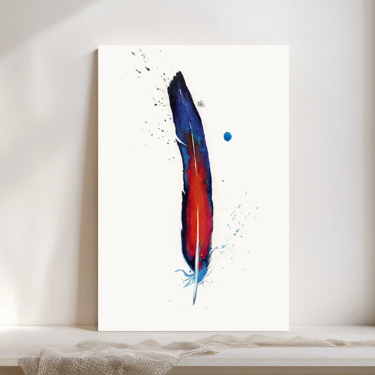 Macaw shown in a room setting