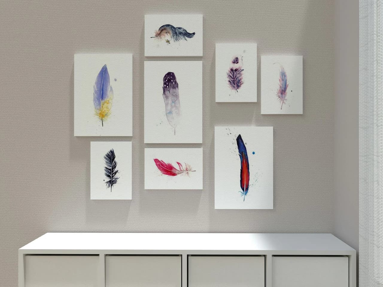 Macaw shown in a room setting