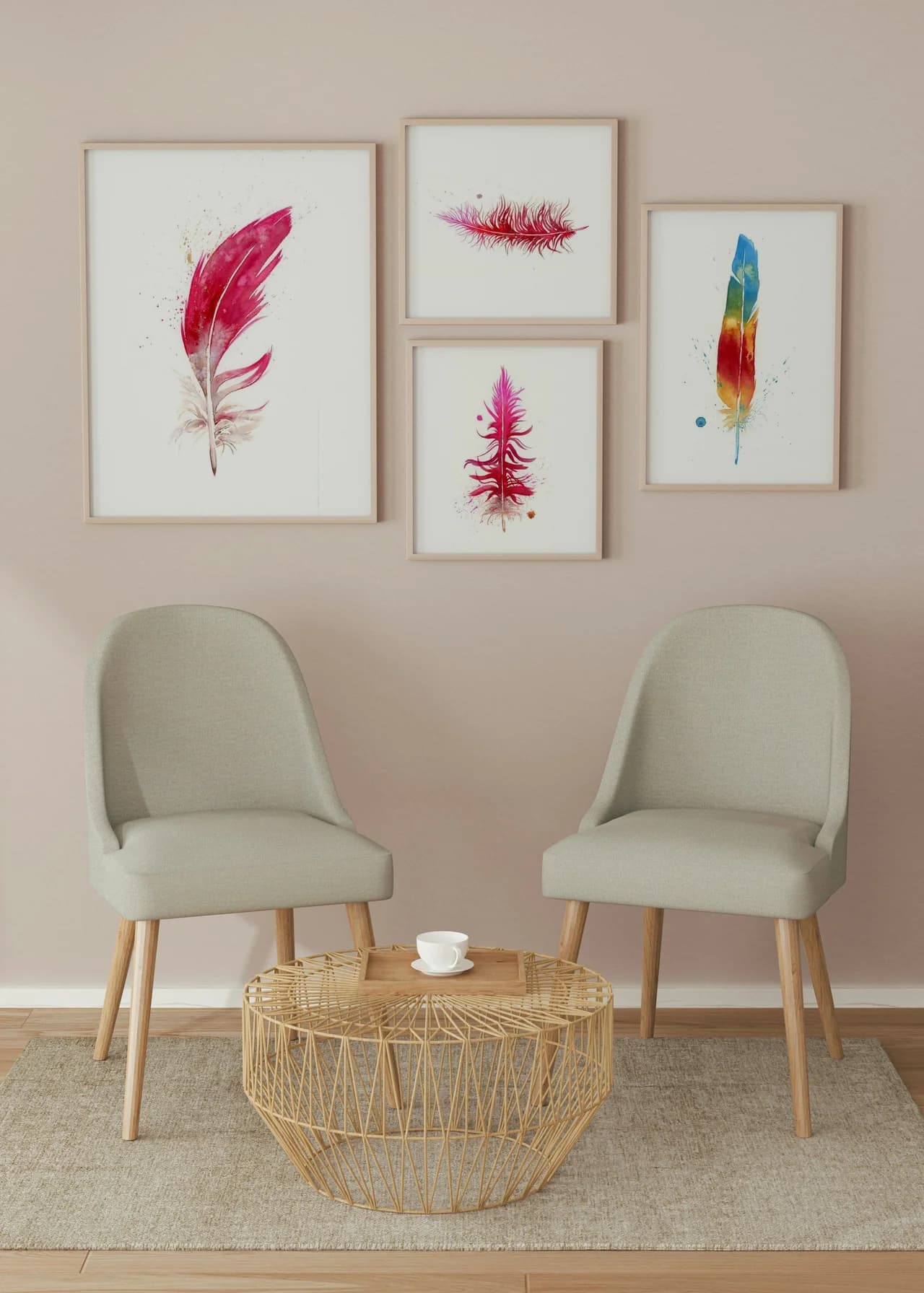Cardinal shown in a room setting