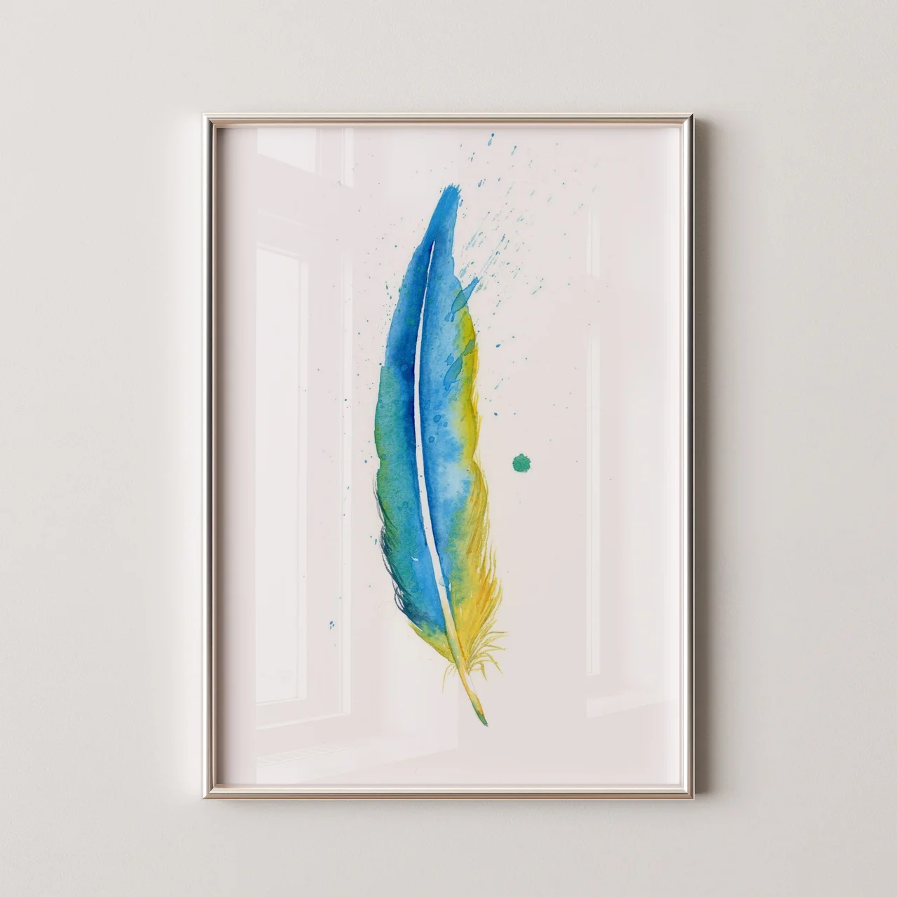 Macaw shown in a room setting