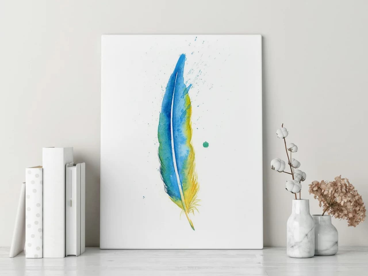 Macaw shown in a room setting