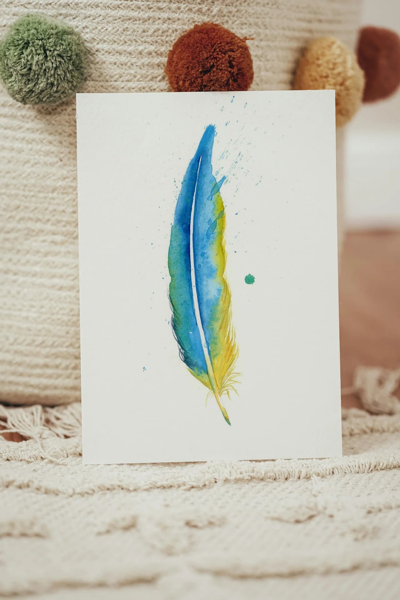 Macaw shown in a room setting
