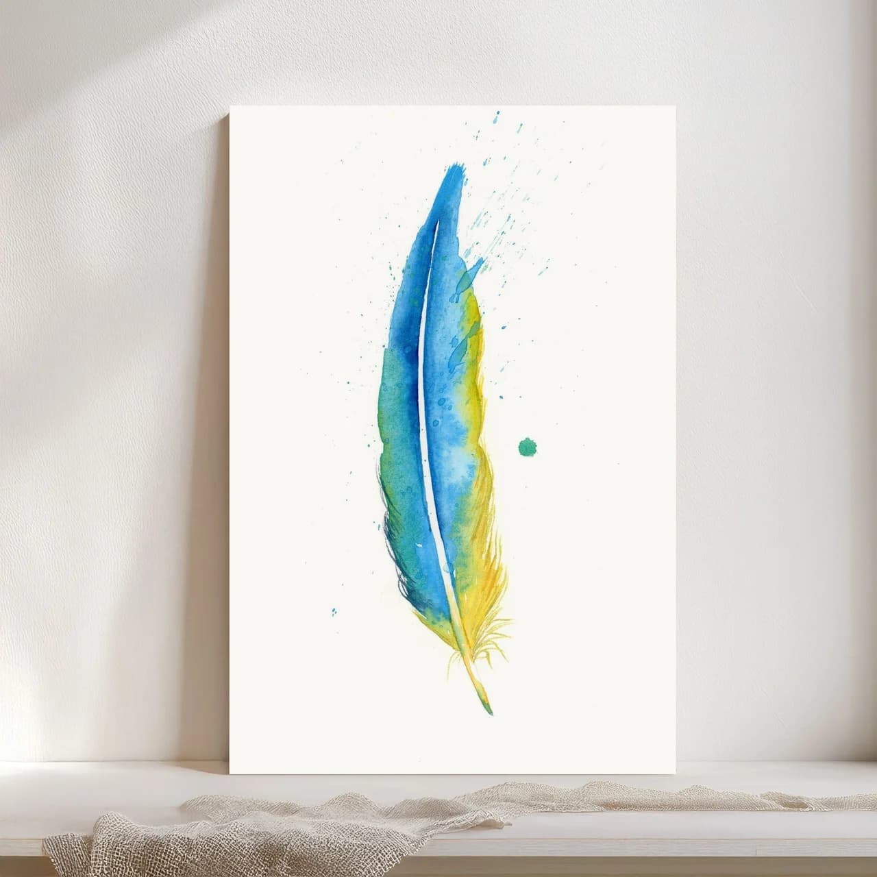 Macaw shown in a room setting