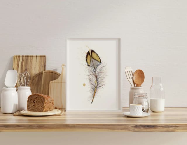 Quail shown in a room setting