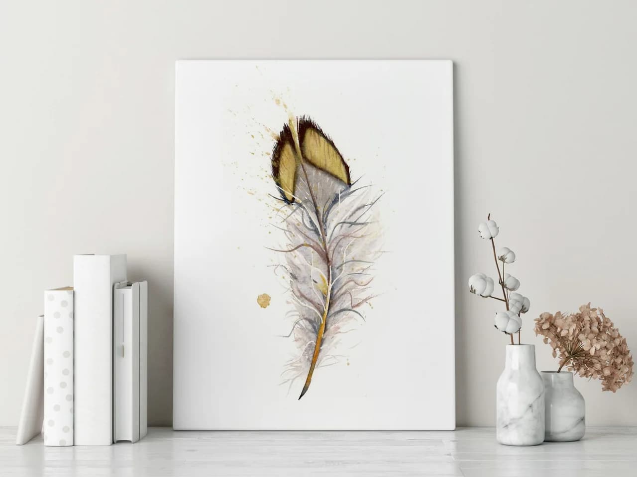 Quail shown in a room setting