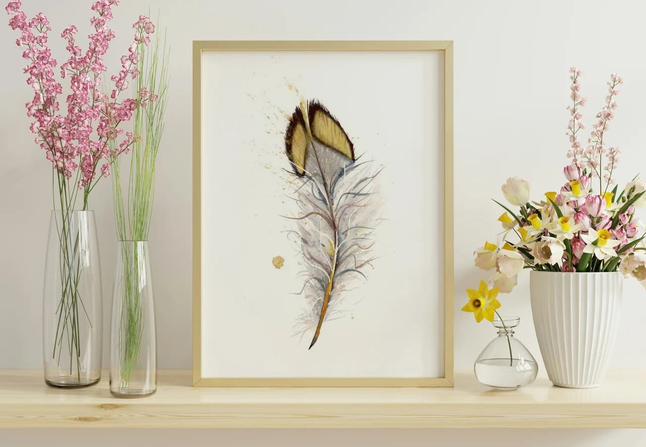 Quail shown in a room setting