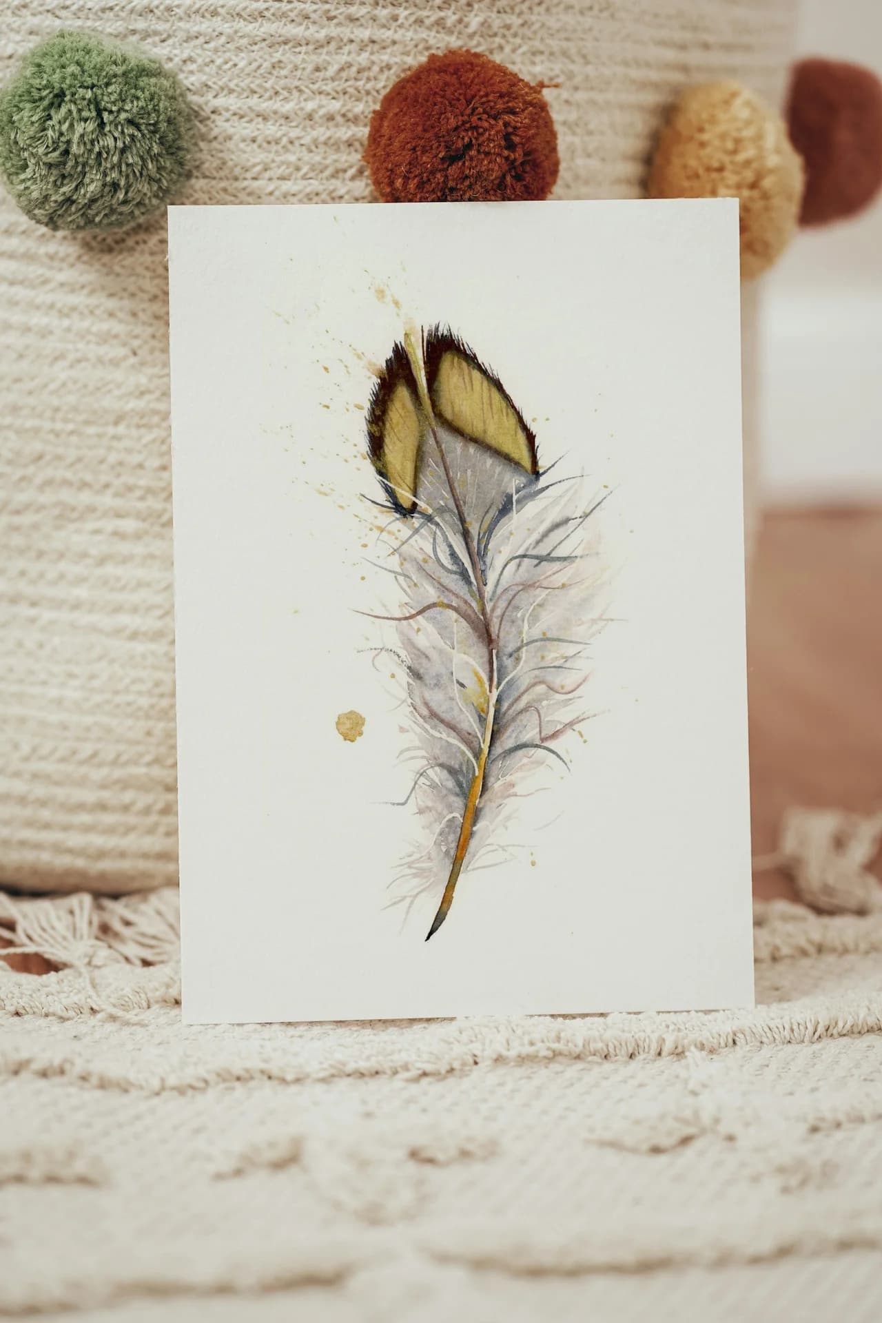 Quail shown in a room setting