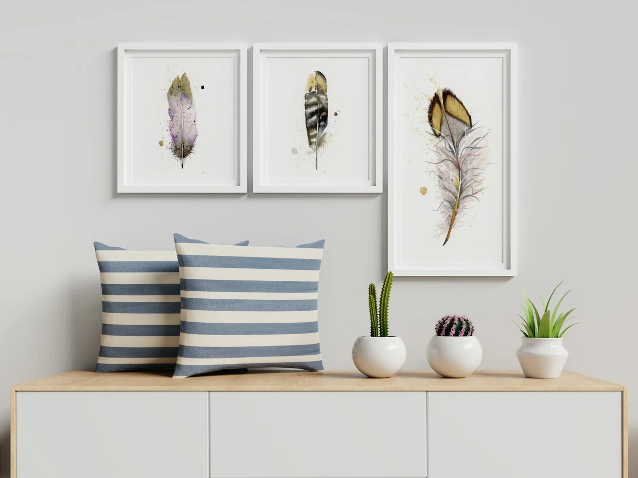 Quail shown in a room setting
