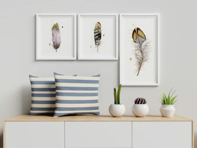 Quail shown in a room setting