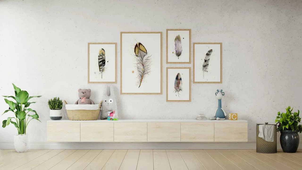 Quail shown in a room setting