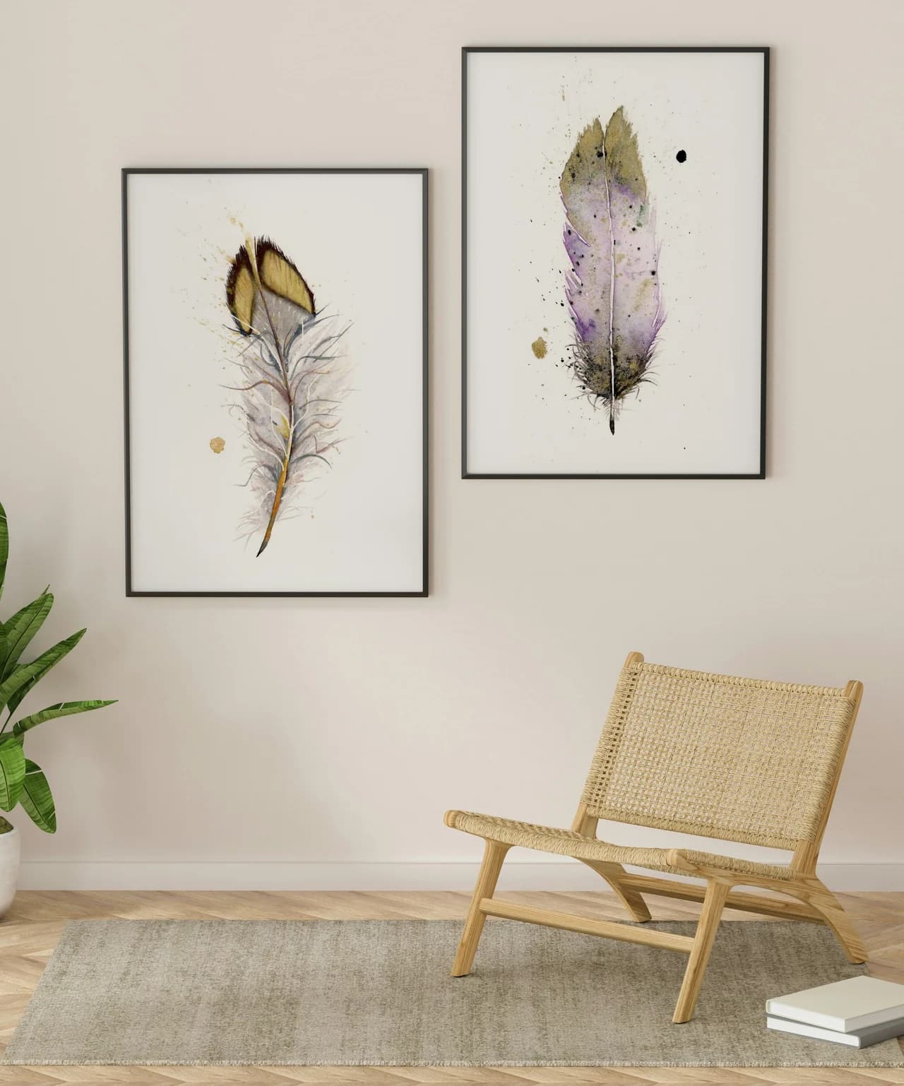 Quail shown in a room setting