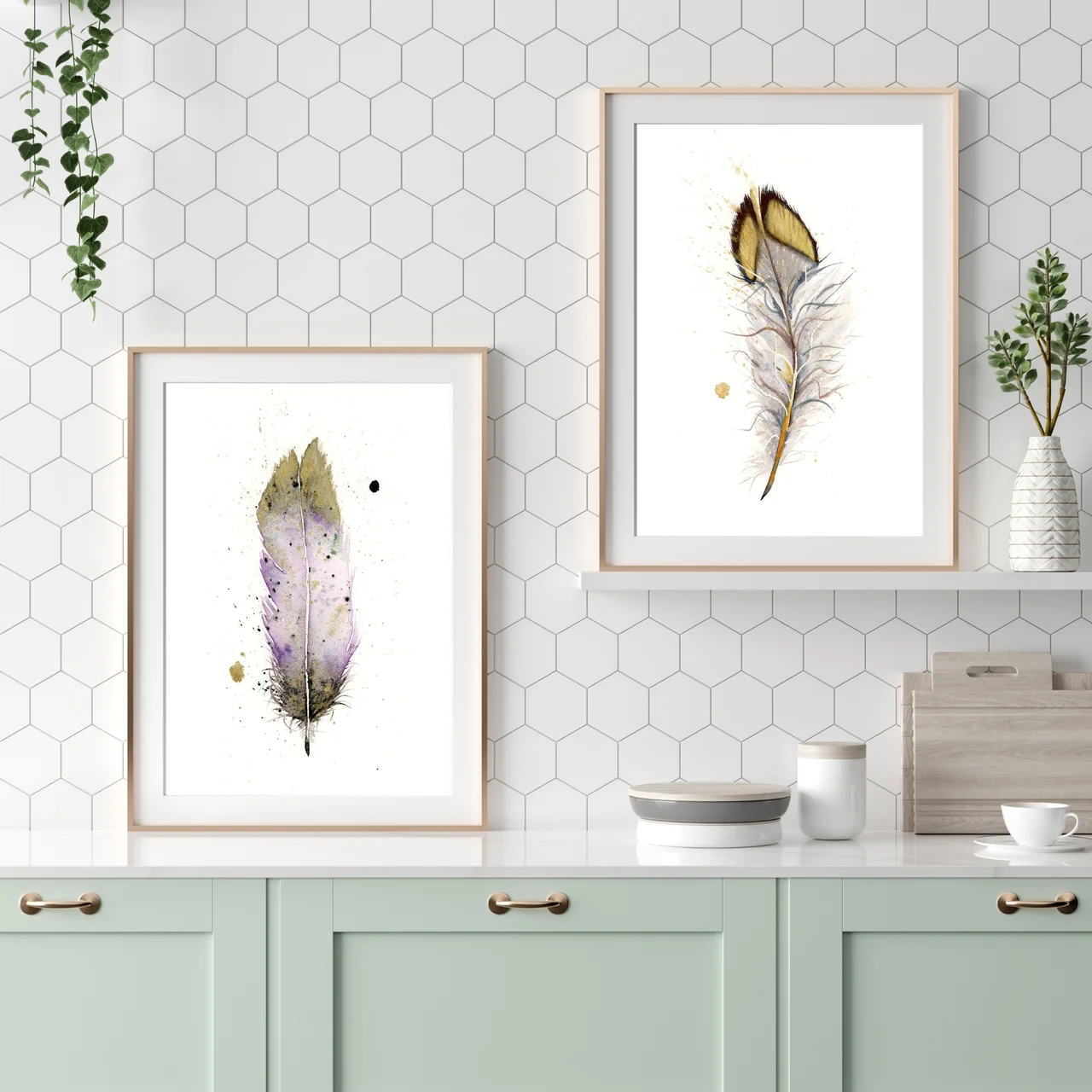 Quail shown in a room setting