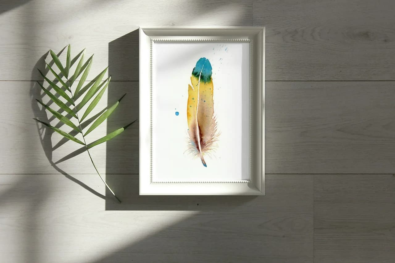 Macaw shown in a room setting