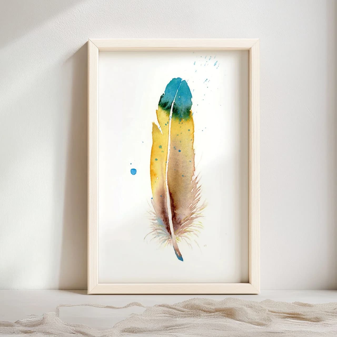 Macaw shown in a room setting