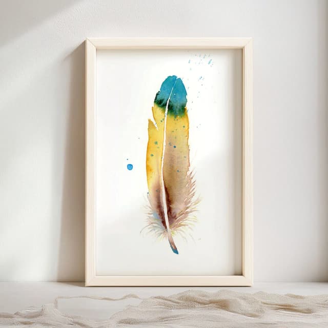 Macaw shown in a room setting