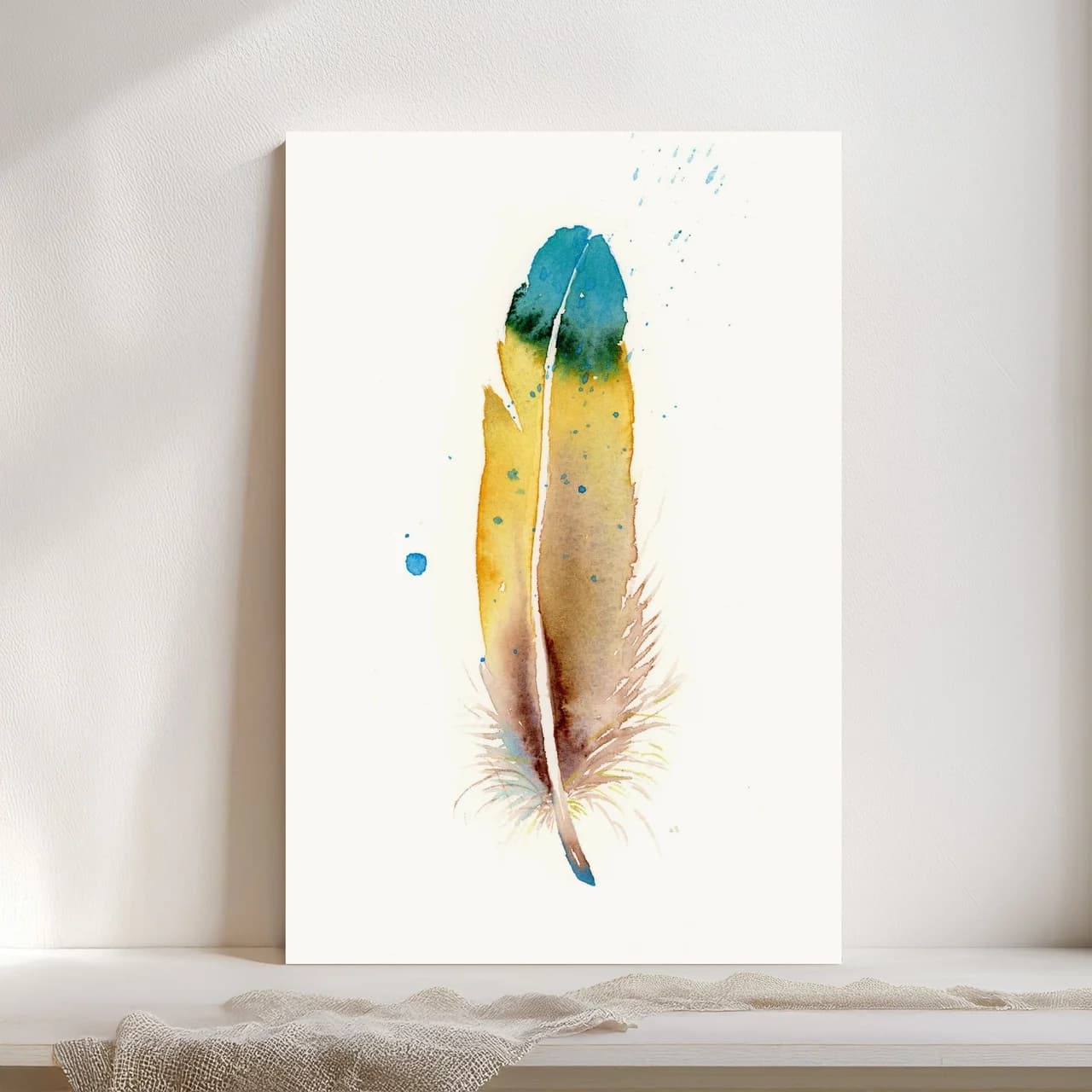 Macaw shown in a room setting