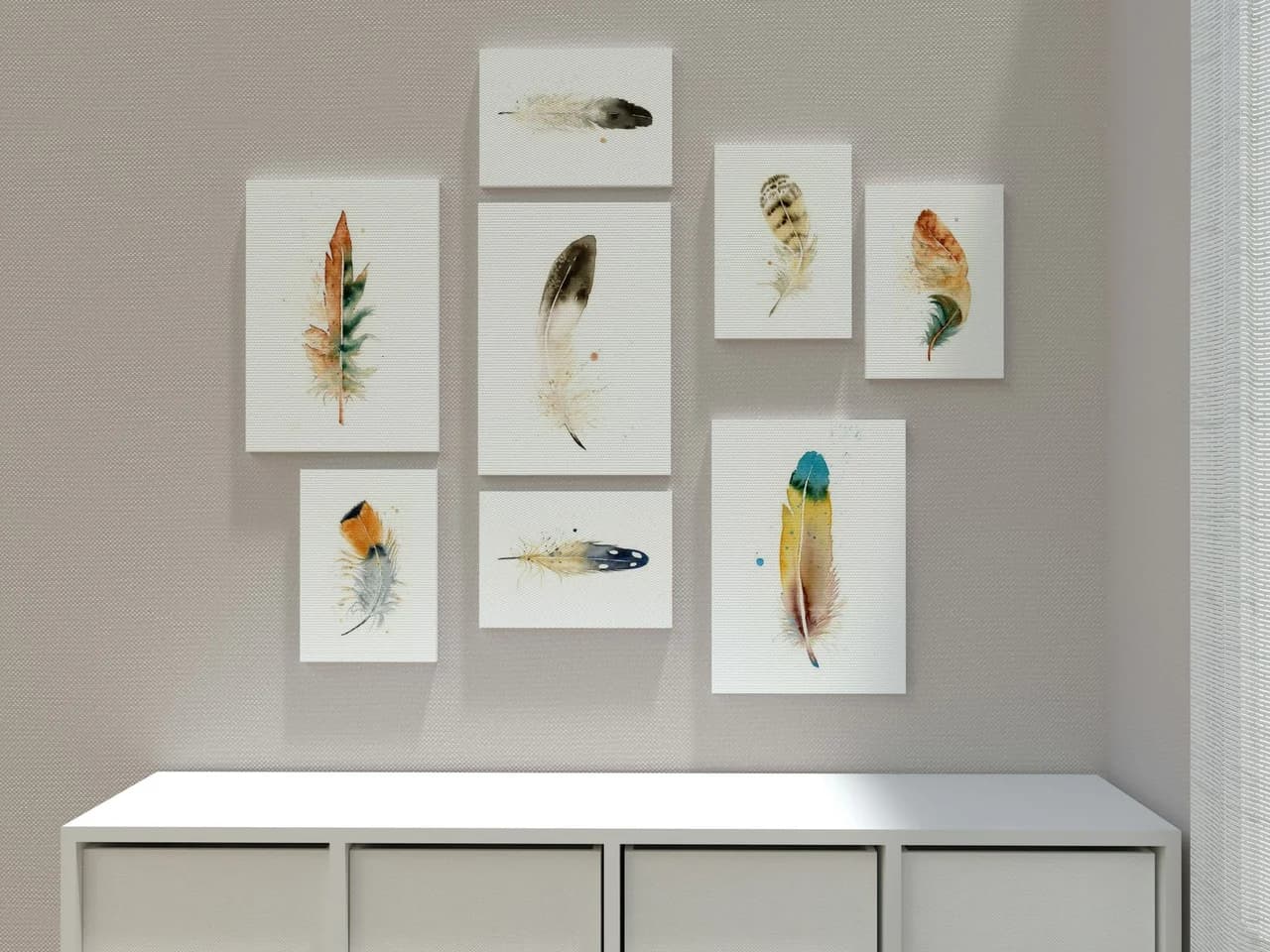 Macaw shown in a room setting