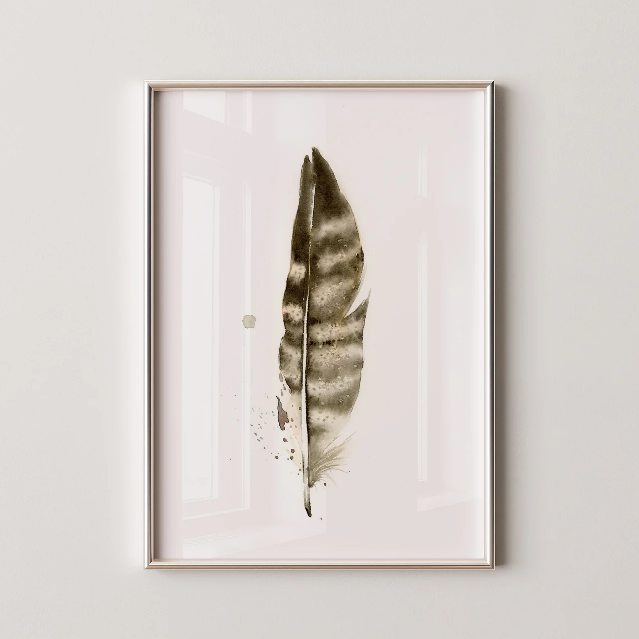 Peregrine Falcon shown in a room setting