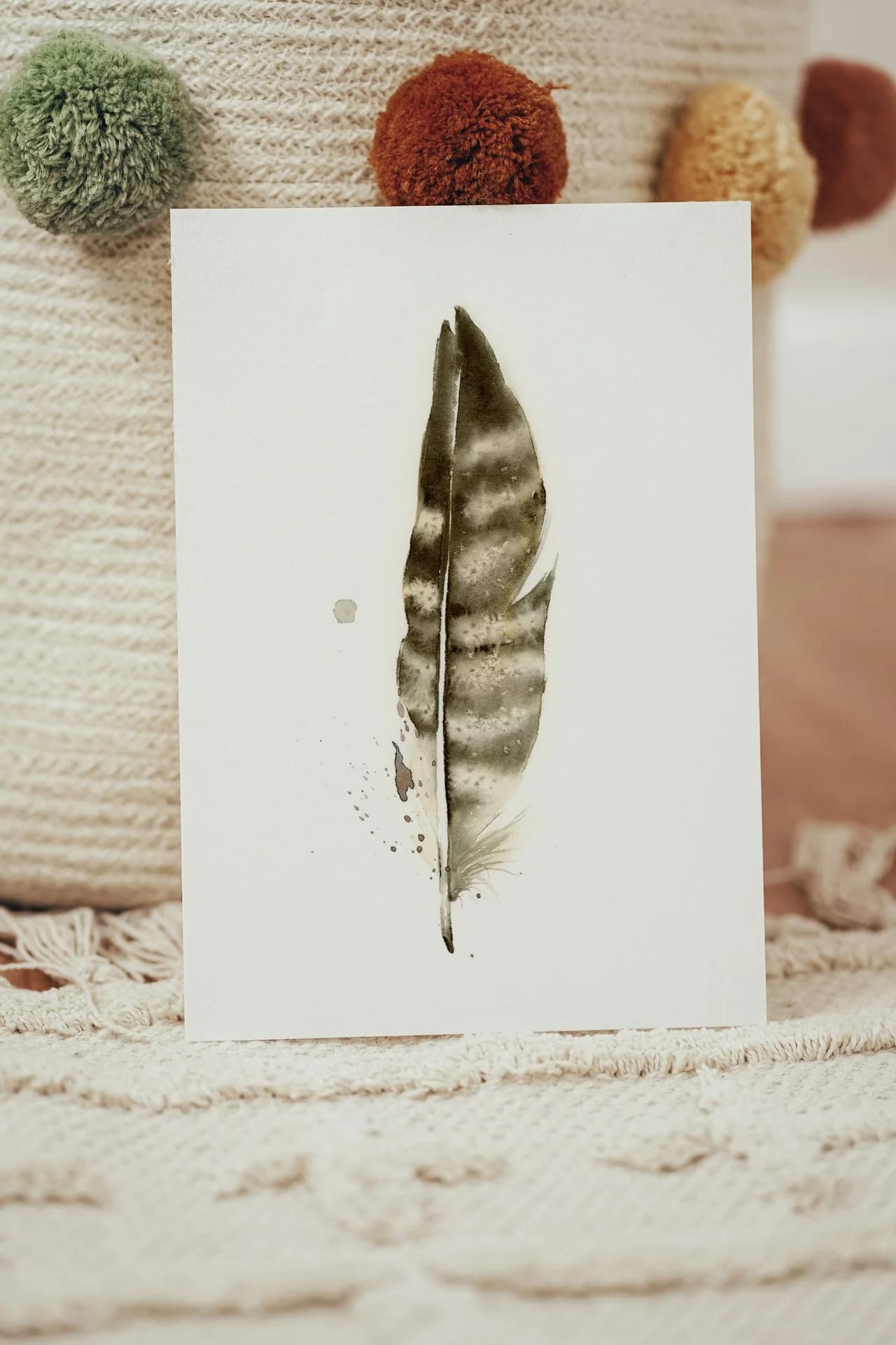 Peregrine Falcon shown in a room setting