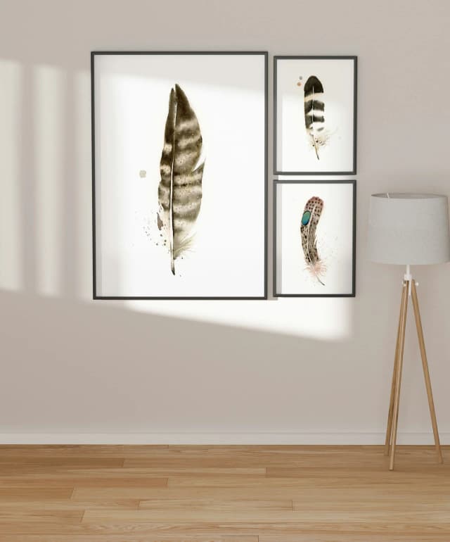 Peregrine Falcon shown in a room setting