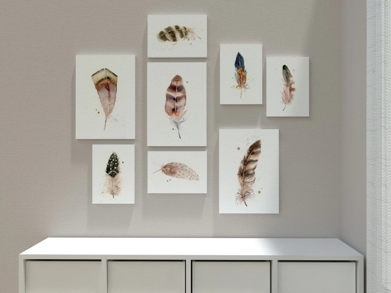 Hawk shown in a room setting