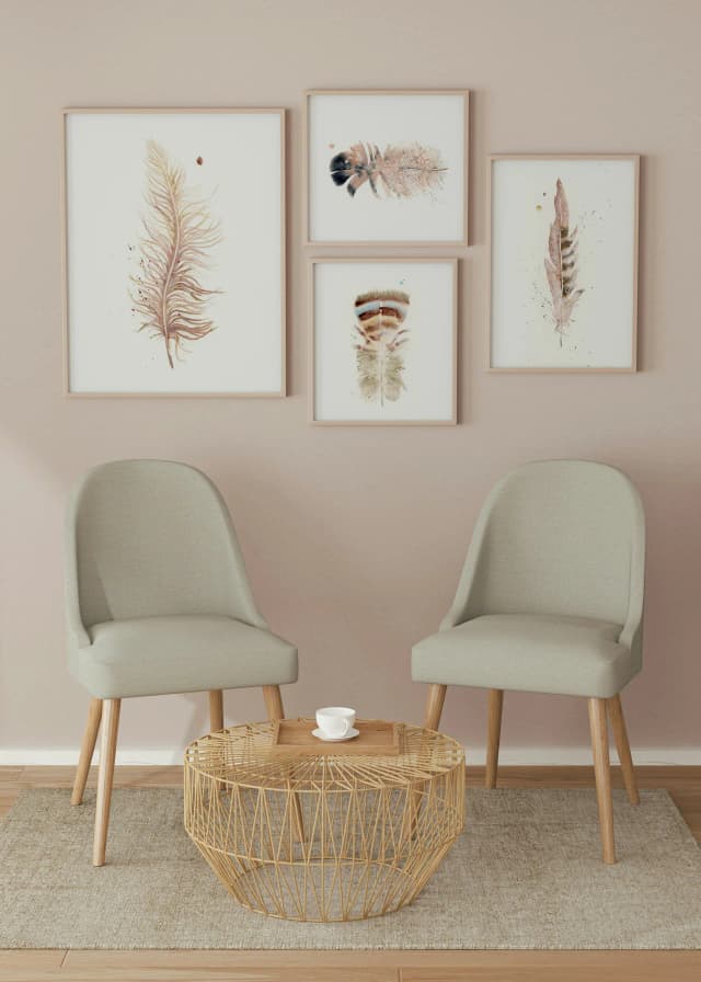 Ostrich shown in a room setting