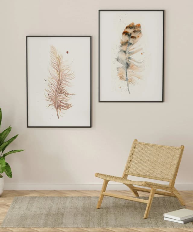 Ostrich shown in a room setting