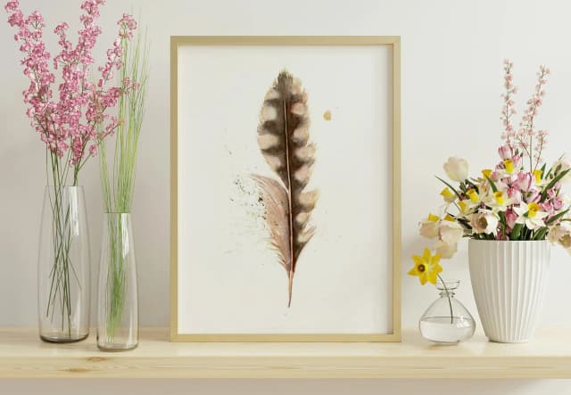 Northern Flicker shown in a room setting
