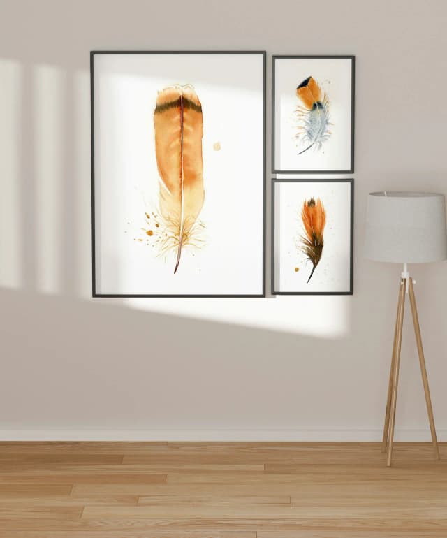 Red-tailed Hawk shown in a room setting