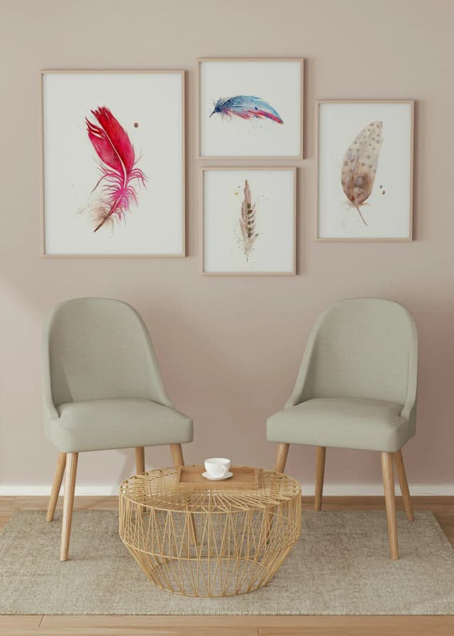 Cardinal shown in a room setting